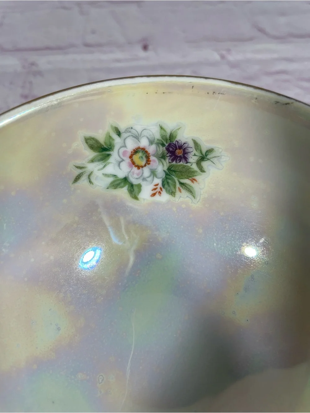 Vintage Floral Gold Trim Fine Bone China Footed Teacup and Saucer Set